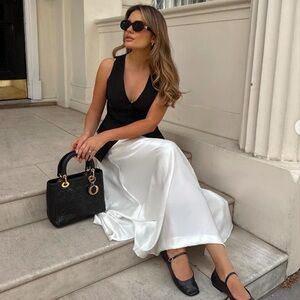 LilySilk Elegant Silk Maxi Skirt, Size S